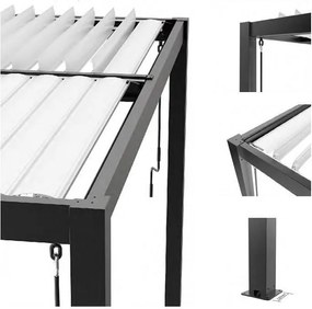 Pergolă bioclimatică din aluminiu cu lamele 4 x 4 M