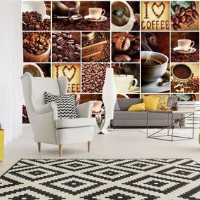 Fototapet - I Love Coffee - colaj (254x184 cm)