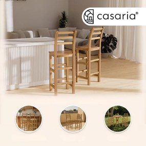 Scaune de bar OSLO cu spătare, 2 buc., 40x36x110cm, maro natural Casaria