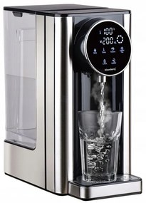 Dispenser apă caldă Klausberg KB 7880, 2600W, 2.7l, 40-100°C, 7 temperaturi, Afișaj LED tactil, Protecție copii, Setări de memorie, Inox/negru