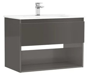 MOBILIER DAILY 80X46X56.5 ANTRACIT LUCIOS,1 SERTAR+RAFT,CU LAVOAR Antracit lucios, 800x460 mm