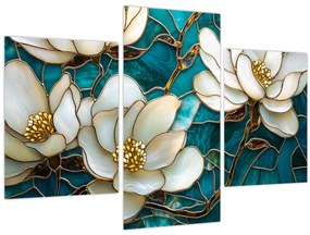 Tablou - Vitraliu cu magnolie (90x60 cm)