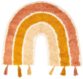 Covor din bumbac pentru copii Sass &amp; Belle Earth Rainbow, 50 x 60 cm, portocaliu-roz