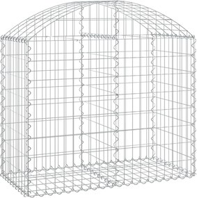 vidaXL Coș gabion arcuit, 100x50x80/100 cm, fier galvanizat
