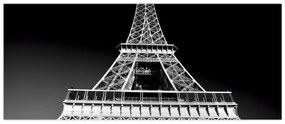 Tablou - Turnul Eiffel, alb-negru (120x50 cm)