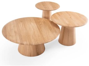 Măsuță de cafea în culoare naturală rotundă din lemn de stejar ø 80 cm Mushroom – Gazzda