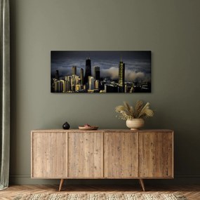 Tablou cu oraș în nori (120x50 cm)