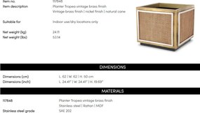 Jardiniera design LUX Tropea 62x62cm