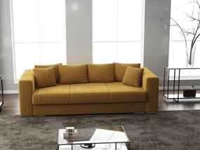 Canapea extensibilă dumonde cu ladă de depozitare si sezut confortabil din spuma high-density, Gloria Zoom Mustar 240x100 cm