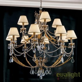 Candelabru LUX super elegant cu 12 brate Miramare LU 2406/8+4 silver-goldOR