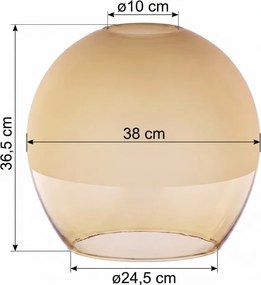 Sticlă de rezervă pentru lustră KULA E27, Ø 38 cm, bej fumuriu