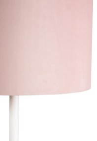 Lampă de podea romantică albă cu nuanță roz 40 cm - Simplo