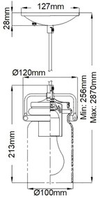 Lustră pe cablu BRINLEY 1xE27/60W/230V crom mat Elstead KL-BRINLEY-MP-NI