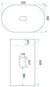 Lavoar de sine statator alb lucios, oval, Rea Dolce