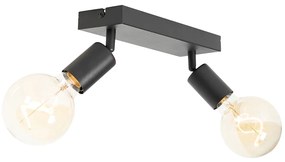 Spot modern negru dreptunghiular cu 2 lumini - Facil