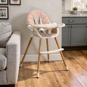 Scaun de hrănire 2 în 1 bej