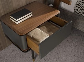 Noptiera deosebita design LUX Dark Grey-Walnut