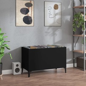 vidaXL Dulap pentru discuri, negru, 74,5x38x48 cm, lemn prelucrat