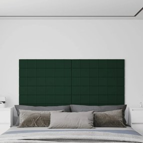 Panouri de perete 12 buc. verde inchis 90x15 cm textil 1,62 m   12, Verde inchis, 90 x 15 cm
