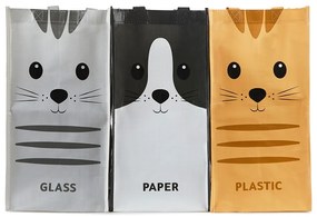 Set de pungi pentru reciclare 3 buc. 3x20 l din plastic Meow – Balvi