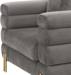 Fotoliu elegant design LUX York, catifea gri 114344 HZ