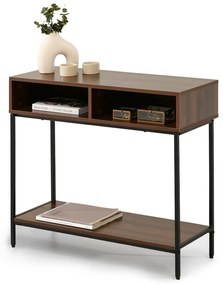 Măsuță consolă Frey (nuc + negru). Promo -18%. 1110806