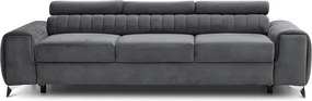 Canapea gri închis extensibilă cu tapițerie din catifea 261 cm Laurence – ELTAP
