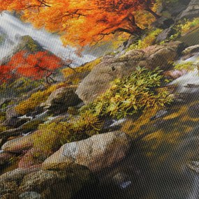 Tablou - Cascade în pădurea portocalie (70x50 cm)