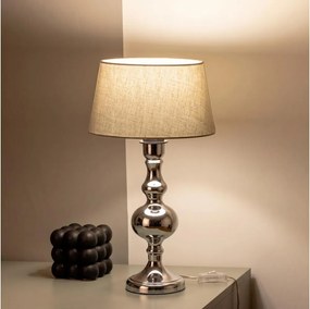 BRILAGI - Lampă de masă CERIA 1xE27/60W/230V Ø 25 cm crom lucios/gri