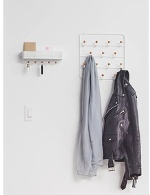 Cuier de ușă alb/în culoare naturală din metal 36 cm Estique – Umbra