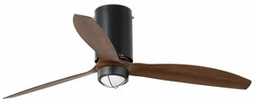 Lustra cu Ventilator si telecomanda MINI TUBE M LED negru mat/maro