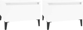 vidaXL Mese laterale 2 buc. alb extralucios 50x46x35 cm lemn compozit