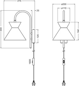 Osram - Aplica de perete DECOR WAIST 1xE27/40W/230V neagră