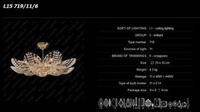Plafonier cristal Bohemia diametru 70cm L15 719/11/6
