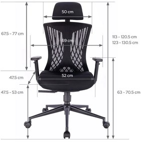 Scaun rotativ ergonomic de birou Ergomax, negru