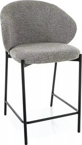 Scaun bar KIOTO H-2, gri/negru, stofă/metal, 54x44x90 cm