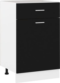 vidaXL Dulap inferior cu sertar “Lyon”, negru, 50x46x81,5 cm