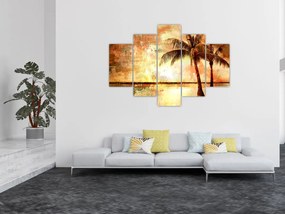 Tablou - Palmieri pe plajă (150x105 cm)