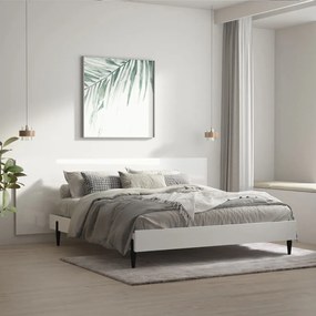 Tablie pat perete,alb extralucios,240x1,5x80 cm,lemn prelucrat 1, Alb foarte lucios