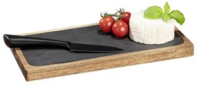 Platou de servire negru-natural din lemn 30x15 cm – Wenko