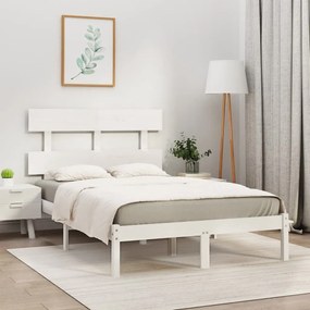 3104684 vidaXL Cadru de pat, alb, 160x200 cm, lemn masiv