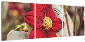 Tablou cu floare (cu ceas) (90x30 cm)