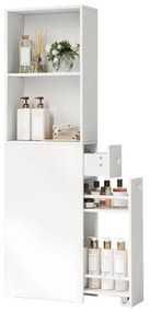 Dulap de baie extensibil cu 2 rafturi laterale 134.4x40x18 cm