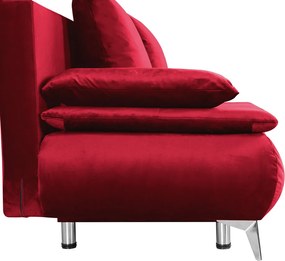 Canapea extensibila Sofie Lux, 203x92x86 cm, 3 locuri, lada pentru depozitare, Rosu