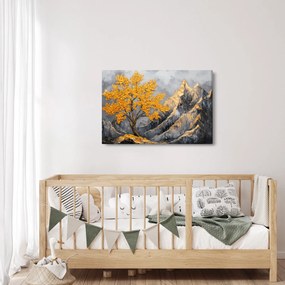 Tablou – Arbore auriu în munți (90x60 cm)