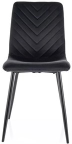 Scaun Daren velvet negru/negru Blu19