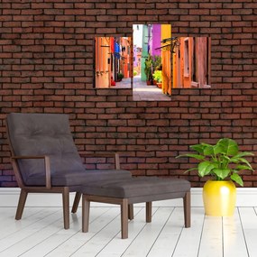 Tablou cu străduță colorata italiană (90x60 cm)