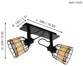Eglo 43325 - Lampă spot ANWICK 1 2xE27/40W/230V