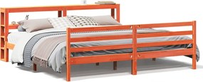 vidaXL Cadru de pat fără saltea, maro ceruit 200x200 cm lemn masiv pin