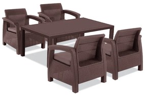 Set de mobilier de grădină Corfu Relax cu masă Melody, maro